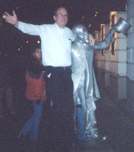 my pal 'Mr. Top Hat' in Bratislava Old Town