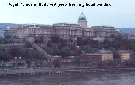 view across Danube River from hotel window