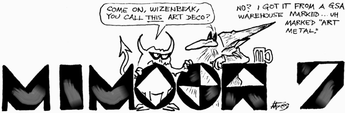 Mimosa 7 title illo by Alexis Gilliland