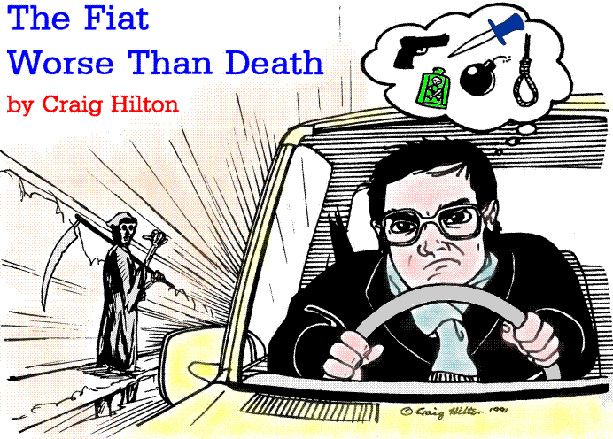 title illo by Craig Hilton for 'The Fiat Worse than 
  Death' by Craig Hilton