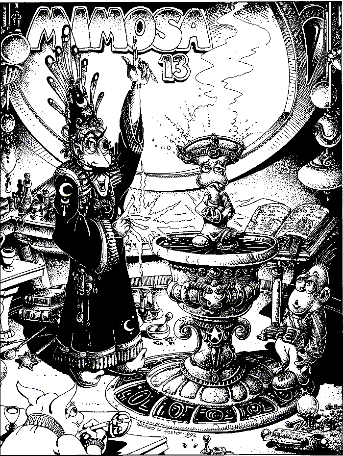 Mimosa 13 front cover by Brad Foster