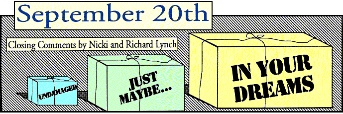 'September 20th' closing comments by Rich & Nicki Lynch; 
  title illo by Sheryl Birkhead