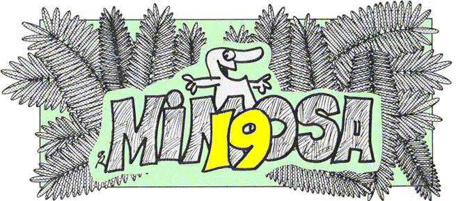 Mimosa 19 title illo by Sheryl Birkhead 
  and William Rotsler