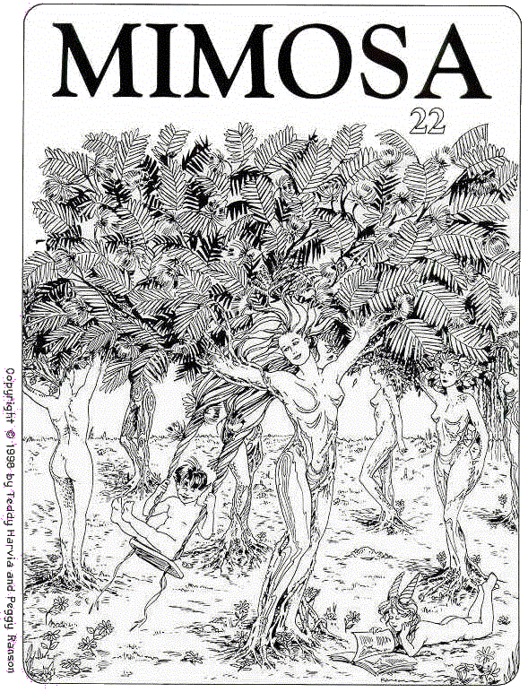 Front Cover to Mimosa 22 by Teddy Harvia and Peggy Ranson; 190K file size