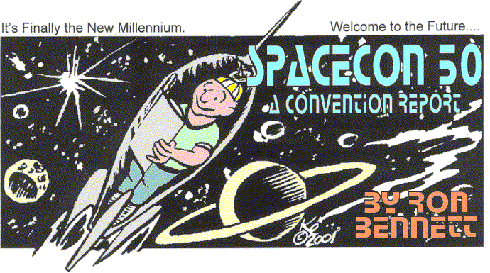 'Spacecon `50: A Convention Report', by Ron Bennett; 
  title illo by Kurt Erichsen