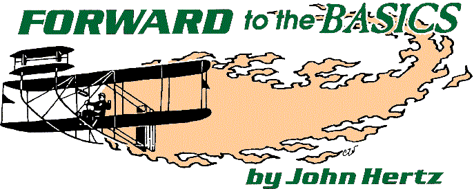 'Forward to the Basics' by John Hertz; title illo 
  by Charlie Williams